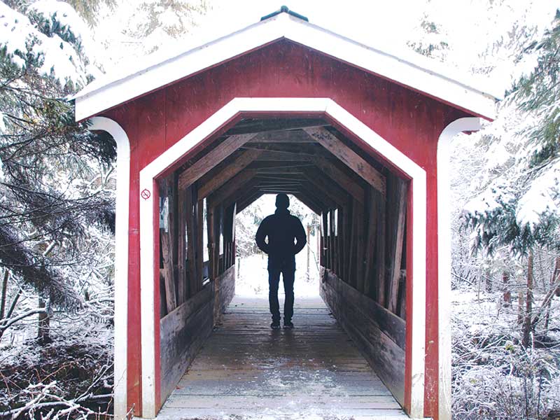 Pont couvert chez Entre Cimes et Racines